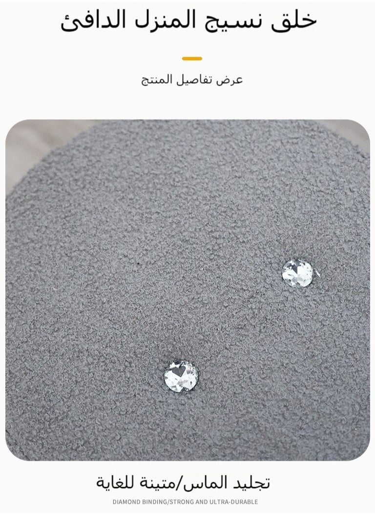 XiuWoo Folding Ottoman Storage Bench,Boucle Footstool Oval, End of Bed Stool, Ideal for Living Room, Bedroom, Storage Space,Grey  - Image 5