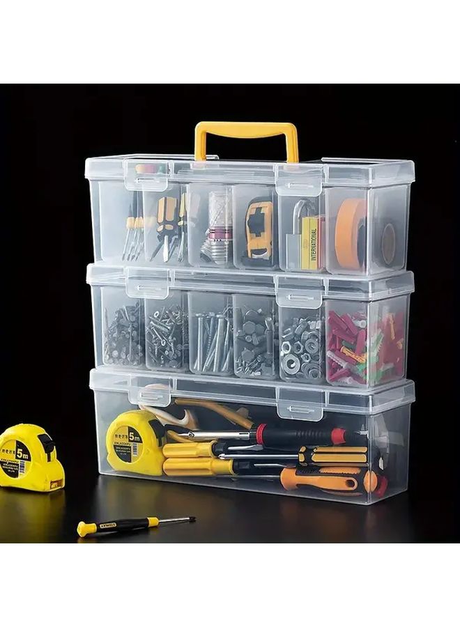 Black Carrying Box With 6 Inner Boxes Large Capacity Plastic Tool Organizer For Screws Bolts Washers - Image 5