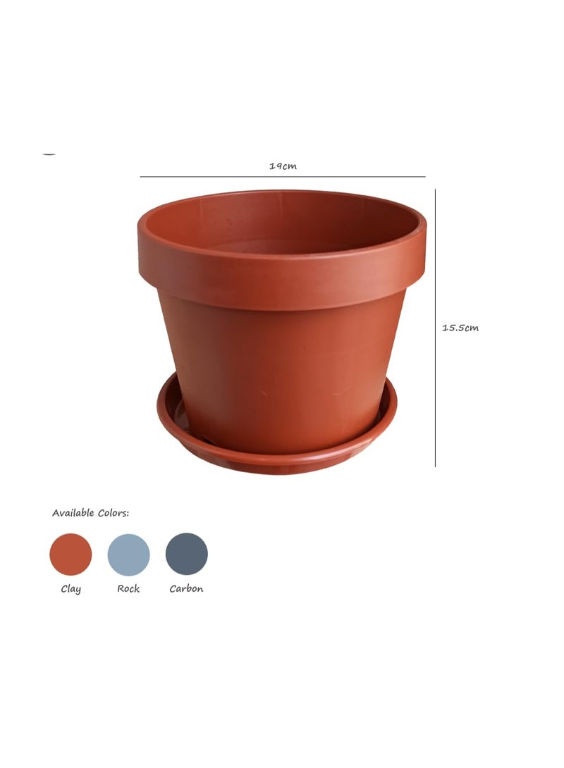 أيدل وعاء زراعة دائري نوفا - وعاء زهور داخلي/خارجي مع صينية تصريف - وعاء زراعي زخرفي للحديقة والشرفة والبلاكونة، بأحجام متعددة - صنع في إيطاليا - من إيديل - Image 3