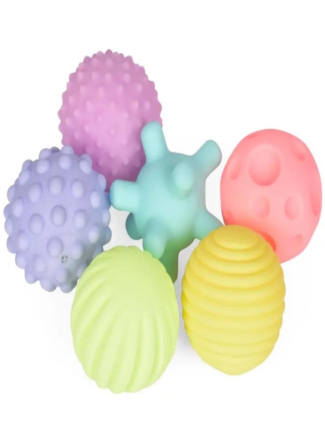 Sawkirp darshraj Baby Sensory Multi-Textured Soft Rubber Balls, Set of 6, Multicolour - Image 3