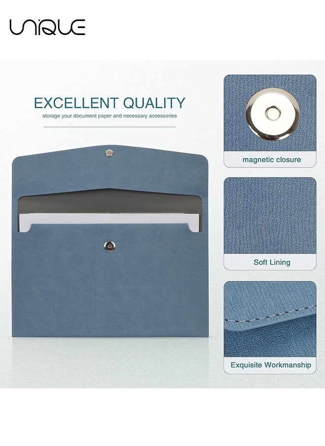 File Folder, PU Leather A4 Document Holder Organizer Filing Envelope Portfolio Case Tablet Sleeve with Magnetic Snap Closure for Home School Office Stationery (Blue) - pzsku/Z0DAA5A7C40869EF1C119Z/45/_/1712046223/eb79c40f-c45b-4a69-ad1b-b2c9dee82d7c