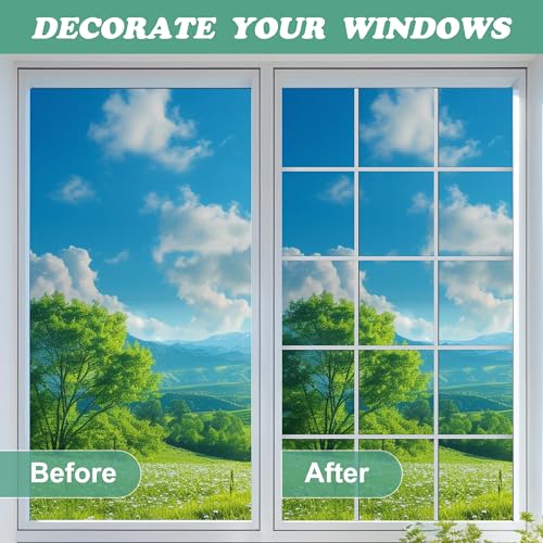 DECOHS 66 Ft Window Grille Inserts Grid Kit- TPE Self-Adhesive Peel and Stick Trim Molding- Flexible Moulding Trim Grid Inserts for Windows Door Frames Home Decoration - Image 4