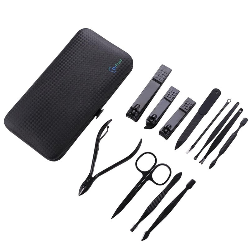 Dr Foot Manicure Pedicure Kit Products Pedicure Tools Nail Tool Kit Nail Cutter Set Manicure Kit for Women Nail Kit for Women Mens Grooming Kit 12 in 1 Pack of 2