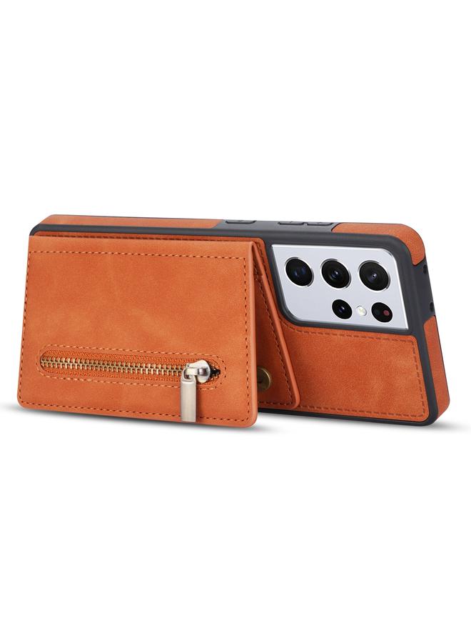 اس-توب جراب لهاتف Samsung Galaxy S21 Ultra 5G مع حامل بطاقة وسحاب - Image 4