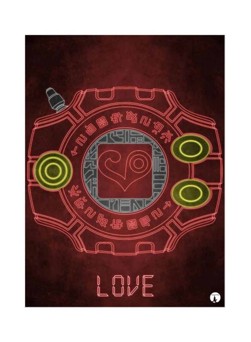 Metal Plate Of The Anime Digimon Poster Red/Black/Yellow