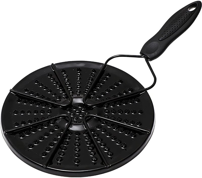 Gyanadh Gyanadh BBQ Round Plate Cooker Stovetop Simmer Ring Disc Electric Gas Stove Glass Cooktop Converter Flame Guard Induction Pans Nonstick Oil Heating Black - Image 1