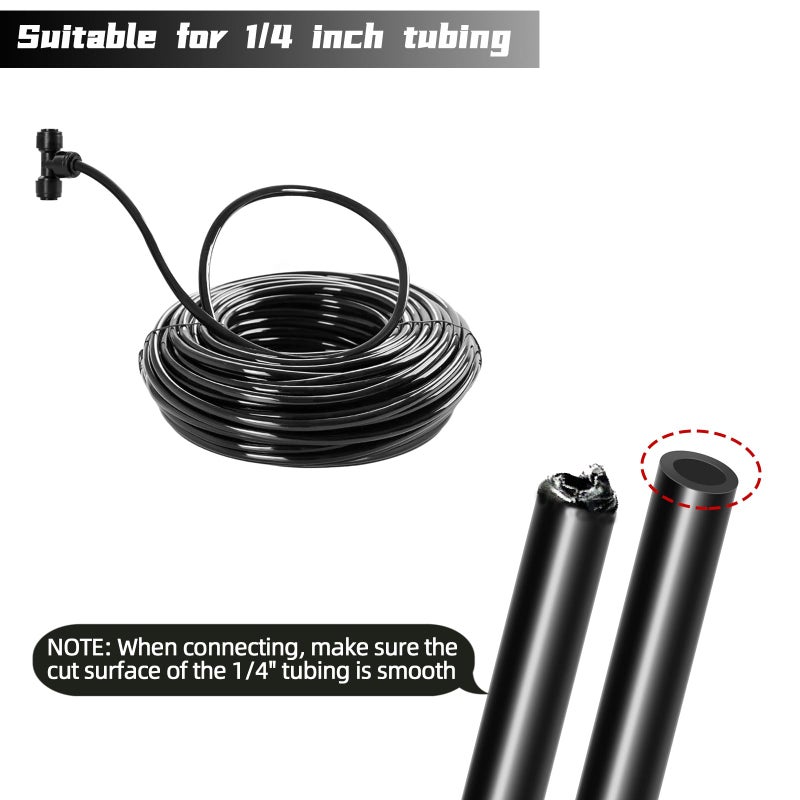 Spalolen 30 Pack Quick Connect 1/4" Drip Irrigation Tee Connectors, Universal Tee Fitting for 1/4 Inch Irrigation Tubing, Leak Free Fittings for Sprinkler or Drip Irrigation System - Image 5