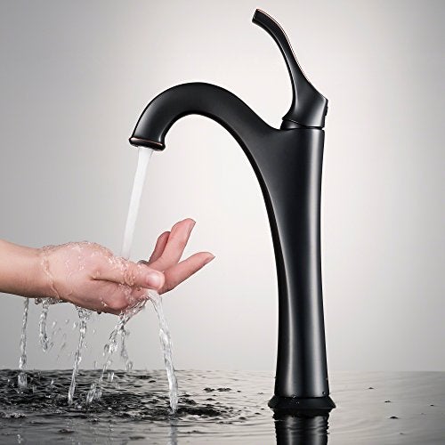 KRAUS KVF-1200ORB Arlo Single Handle Vessel Bathroom Faucet with Pop Up Drain, Oil Rubbed Bronze - Image 3