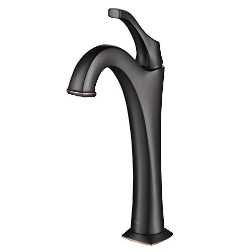 KRAUS KVF-1200ORB Arlo Single Handle Vessel Bathroom Faucet with Pop Up Drain, Oil Rubbed Bronze - Image 1