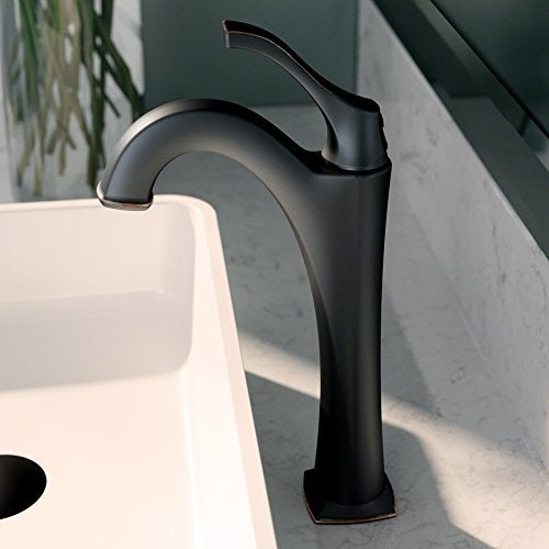 KRAUS KVF-1200ORB Arlo Single Handle Vessel Bathroom Faucet with Pop Up Drain, Oil Rubbed Bronze - Image 2