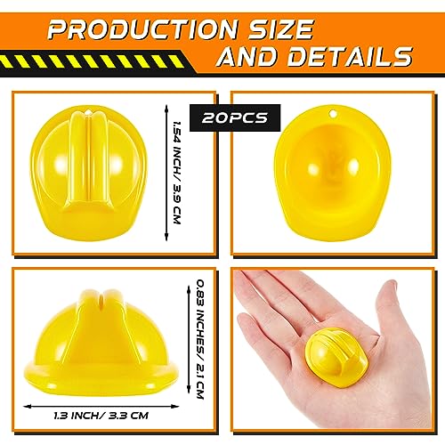 Layhit 40 Pcs Miniature Construction Party Decorations include 20 Mini Safety Hats 20 Mini Safety Vests Construction Themed Birthday Party Favors Cupcake Topper Supplies - Image 5