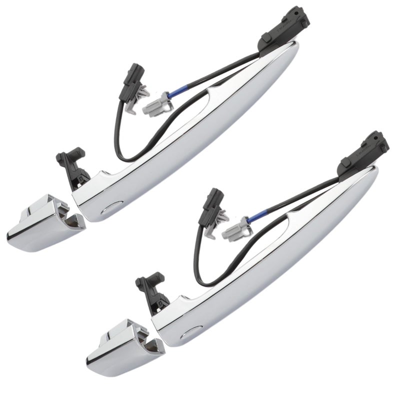 Pair Exterior Door Handle Chrome Compatible for Sentra Murano Maxima Leaf 2009 2010 2011 2012 2013 2014 2015 2016 2017 Door Handle Left Right WSensor Smart Keyless Entry System 806469N00A 806409N00A