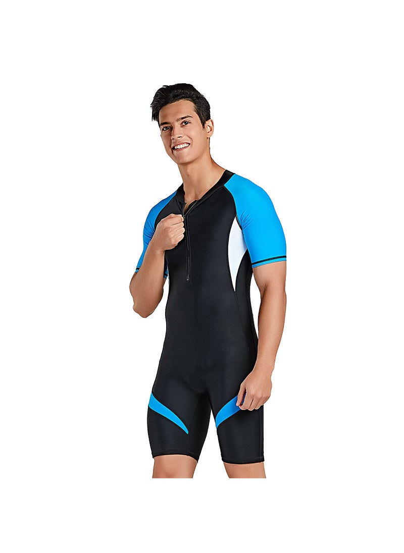 Generic Shark Battel One-Piece Slim-Fit Wetsuit for Men and Women 1362 Blue 