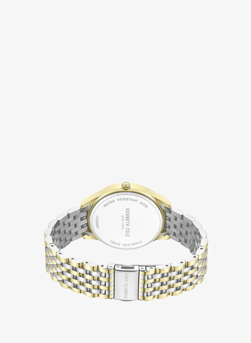 Kenneth Cole New York Silver/Yellow Gold Chelsea Women's 36mm Quartz Watch with Green Dial & Two-tone Stainless Steel Bracelet for Women | Best Price UAE