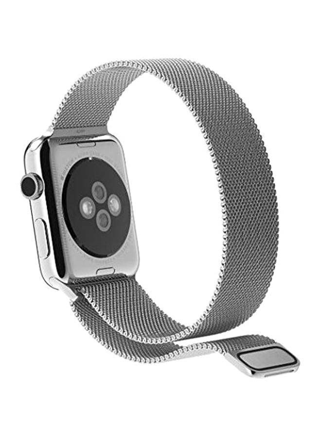 نيبمينينت سوار بديل من الستانلس ستيل لساعة أبل سيريز 4 فضي - Image 1