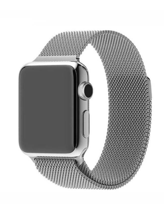 نيبمينينت سوار بديل من الستانلس ستيل لساعة أبل سيريز 4 فضي - Image 2