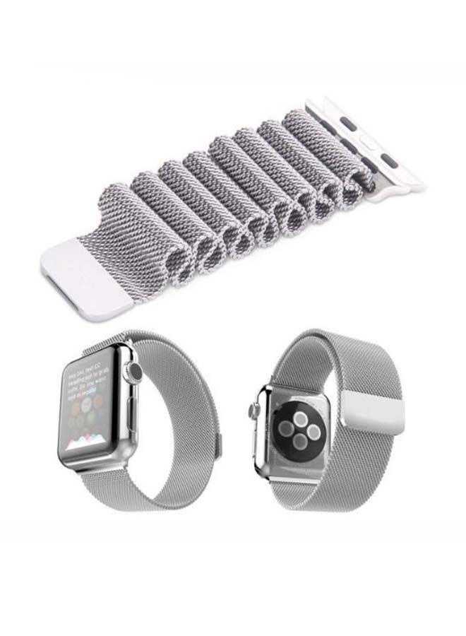 نيبمينينت سوار بديل من الستانلس ستيل لساعة أبل سيريز 4 فضي - Image 3