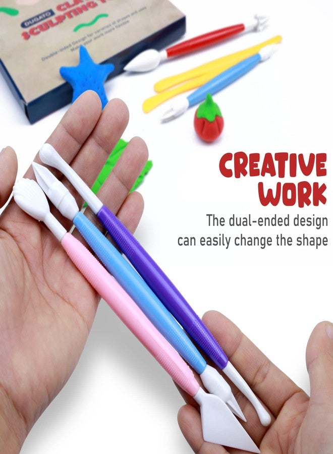 DUGATO Clay Sculpting Tools (17pc Set) - Double-Sided Plastic Modeling Kit for Polymer Clay, Pottery, Fondant & Cake Decorating - Art & Craft Supplies for Beginners & Artists - Image 3