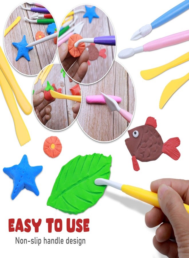 DUGATO Clay Sculpting Tools (17pc Set) - Double-Sided Plastic Modeling Kit for Polymer Clay, Pottery, Fondant & Cake Decorating - Art & Craft Supplies for Beginners & Artists - Image 4