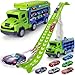 Bstoyder Kids Toys for 3 4 5 6 7 8 Years Old Boys Carrier Truck Transport Car Toys Foldable 2 Layer Car Race Track Playset with 25in Race Track 6 Metal Toy Cars Birthday Toy Gift for Toddler Boys Girls - Image 3
