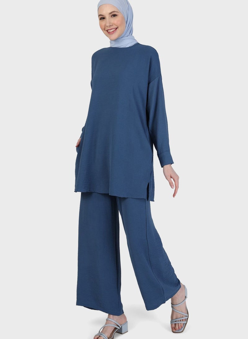 Refka by modanisa Pocket Detail Tunic & Pants Set - Image 4