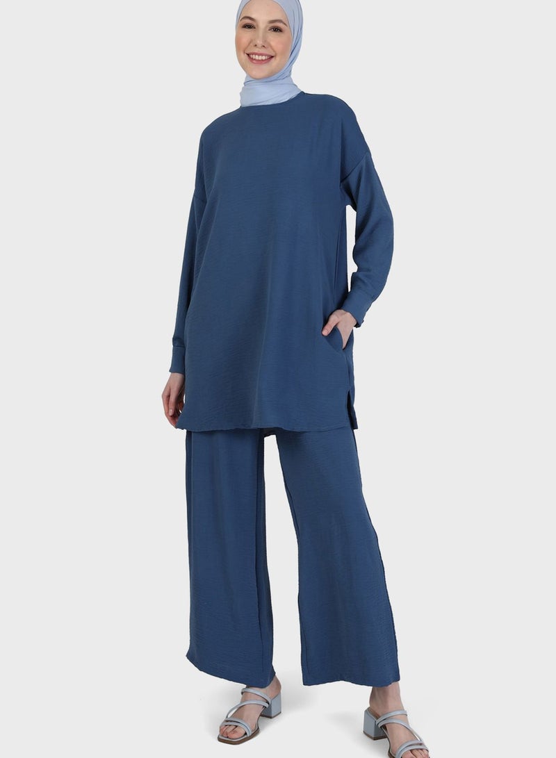 Refka by modanisa Pocket Detail Tunic & Pants Set - Image 1