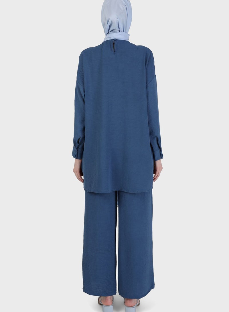 Refka by modanisa Pocket Detail Tunic & Pants Set - Image 2