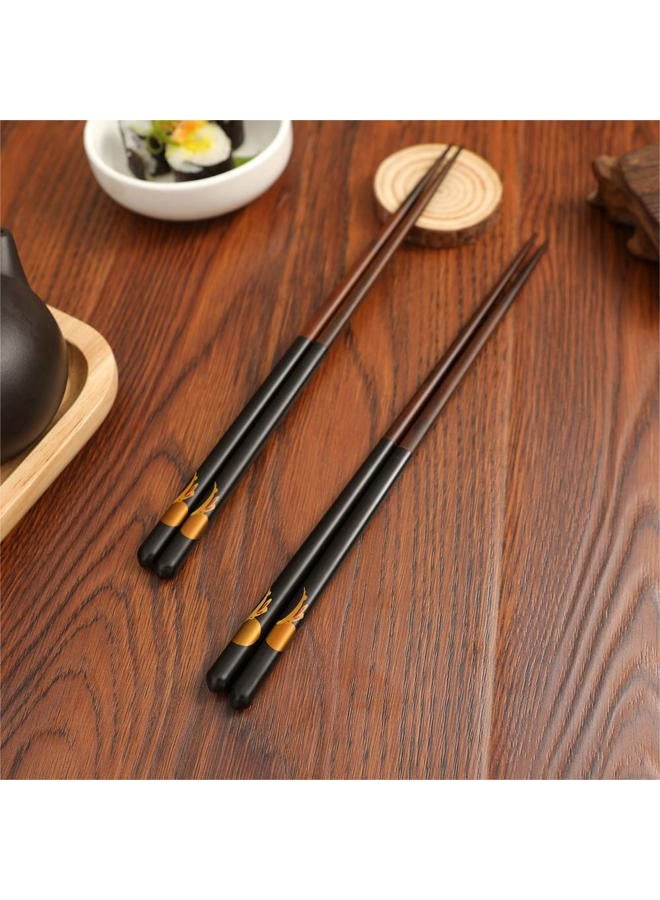 HuaLan Japanese Natural Wood Chopstick Set Reusable Classic Style Chopsticks Non-slip Design Chop Sticks 5 Pairs Gift Set - Image 4