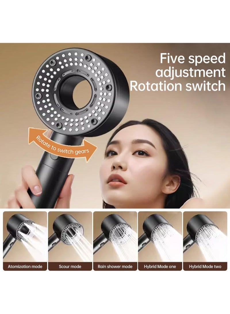 sokany Handheld Showers Head, High Pressure 5-Settings Filtered Shower Head with on off Switch, Multifunctional Massage Shower Power Shower Drivse Turbo Showerhead - Image 2
