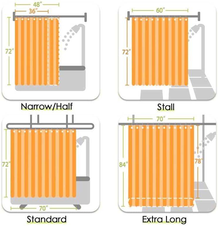 jinchan Economical varied sizing picks Shower Curtain for Bathroom, Showering, Striped, Fabric, Water Resistant, 70 x 72 inches, Black Bulk storage easy optimized build - Image 4