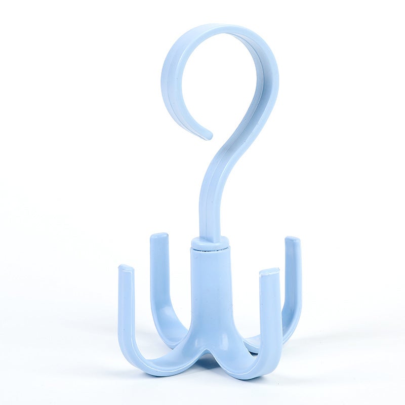 Creative Rotating 4-Claw Hook Multifunctional Wardrobe Organizer Nordic Blue Nordic Blue