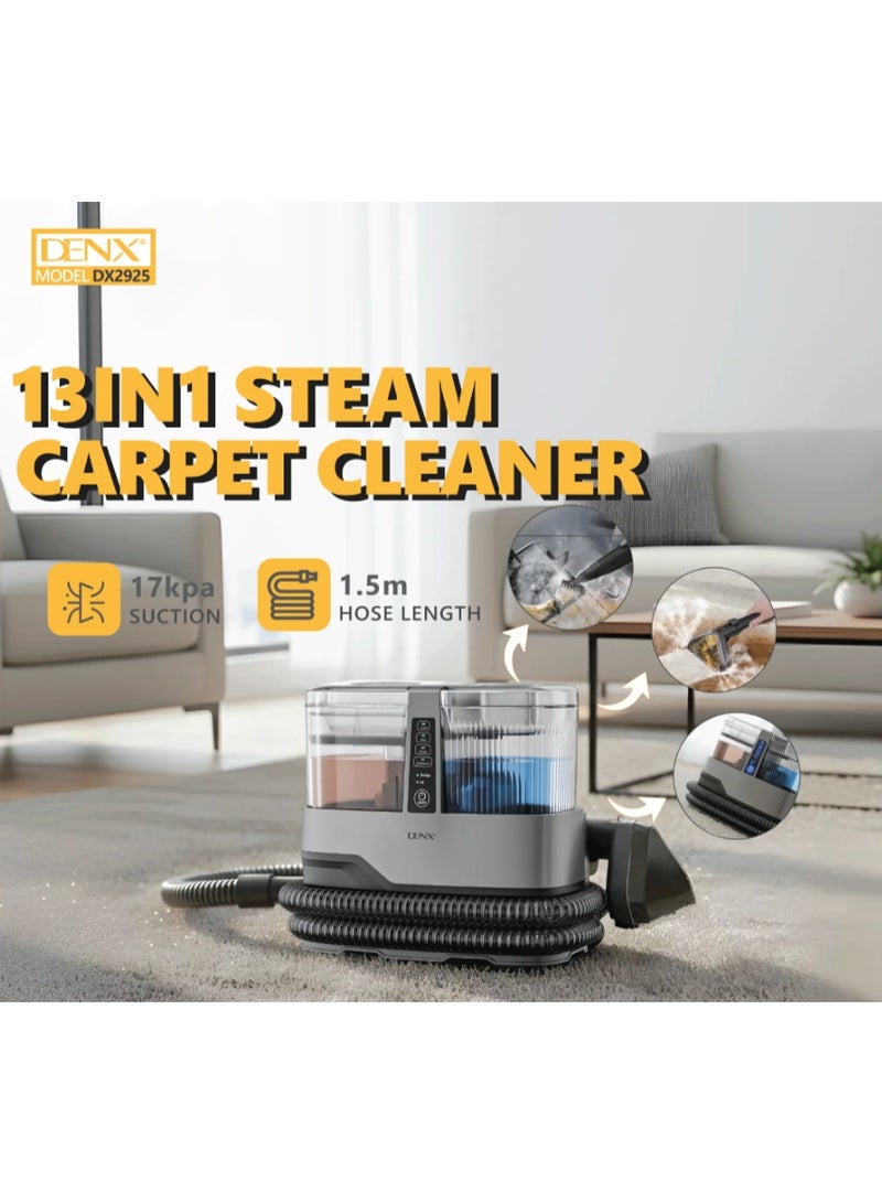 Denx 13-in-1 Steam Carpet and Upholstery Cleaner with Sanitizing Function – DX2925 - Image 3