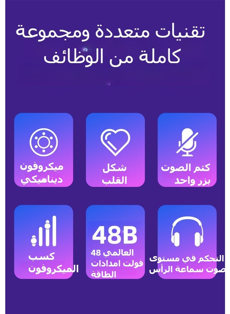 XLR/USB dynamic gaming microphone, podcast recording, PC computer game streaming microphone with RGB light, mute button, headphone jack, desktop stand, vocal microphone singing YouTube-AmpliGame-TIKTOK - Image 5