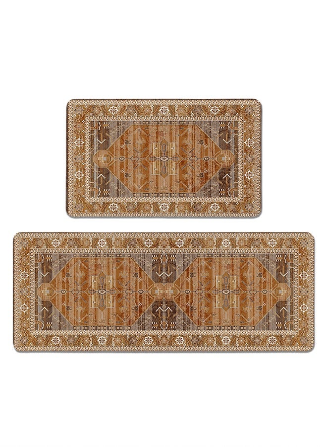 2 PCS Kitchen Floor Mats Rugs Set, Cushion Floor Carpet, Waterproof, Oil Resistant and Anti-Fatigue PU Standing Mat for Kitchen, Floor, Office, Sink, Laundry 45*75CM+45*120CM - Image 1