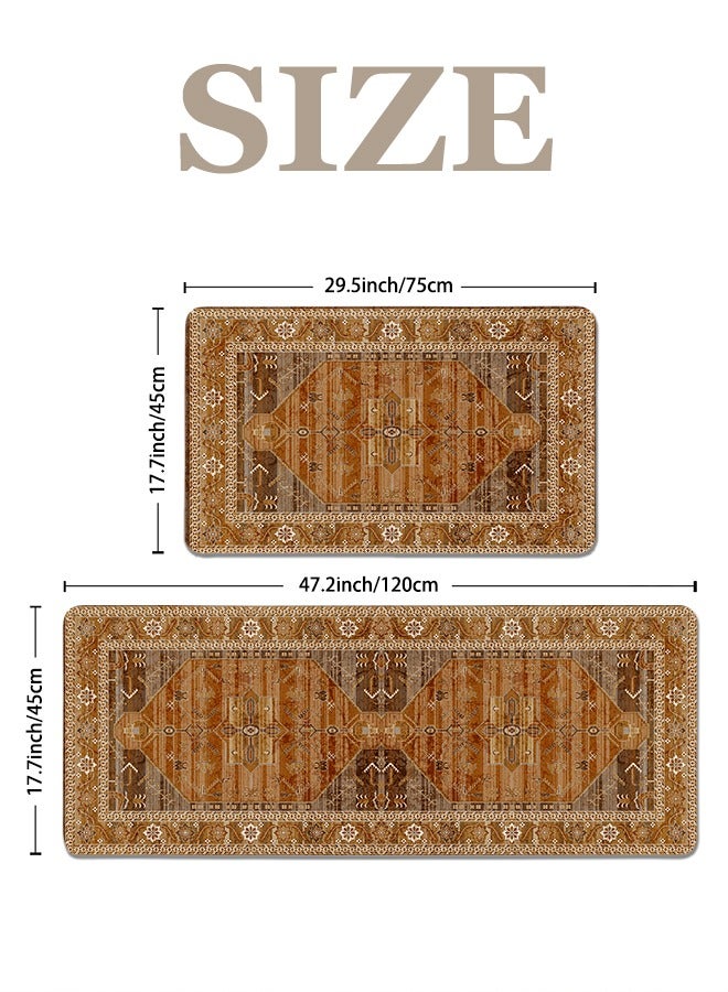 2 PCS Kitchen Floor Mats Rugs Set, Cushion Floor Carpet, Waterproof, Oil Resistant and Anti-Fatigue PU Standing Mat for Kitchen, Floor, Office, Sink, Laundry 45*75CM+45*120CM - Image 5