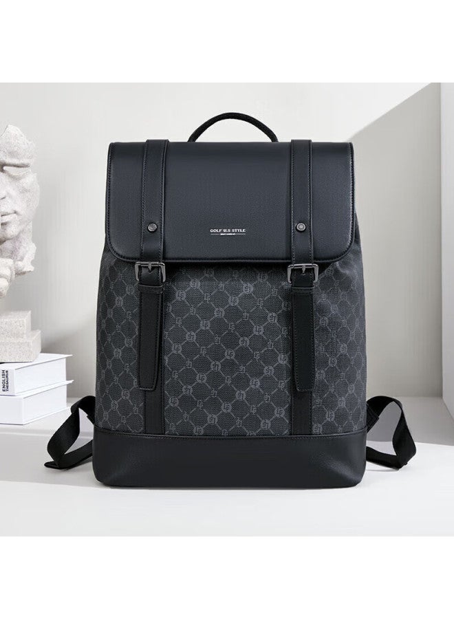 Golf Backpack For Men, Large Capacity Printed Travel Business Backpack, 15.6-inch Laptop Bag, Student Schoolbag - Image 1