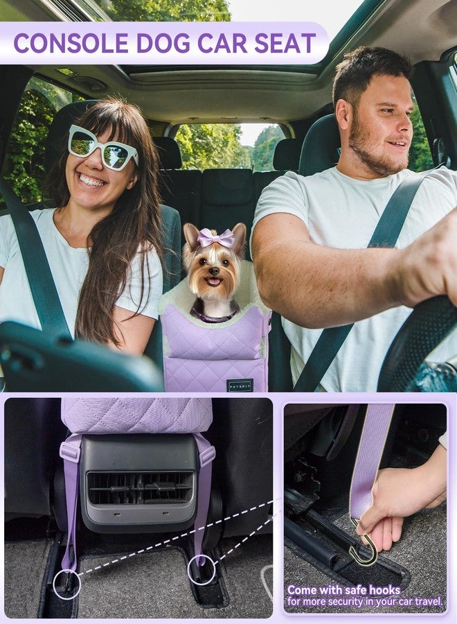 بتس فيت مقعد سيارة للقطط من PETSFIT مزود بخطافات حماية آمنة، ومقعد سيارة للكلاب مع وحدة تحكم مركزية وأحزمة أمان مُحسّنة، ووسادة قابلة للغسل، ومقاعد سيارة للكلاب الصغيرة التي يصل وزنها إلى 9 أرطال (بنفسجي) - Image 2