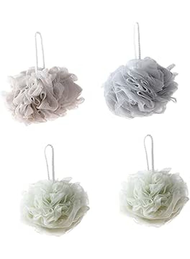 4 Pack Exfoliating Loofah Sponges Body Scrubber Shower Puff For Bath And Makeup - Image 1
