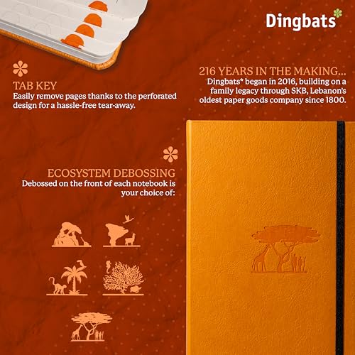 Dingbats* Notebooks Dingbats* Earth Dotted Writing Journal Notebook A5 - Vegan Leather Hardcover - Ideal for Work, Travel - Pocket, Elastic Closure & Bookmark - Image 2