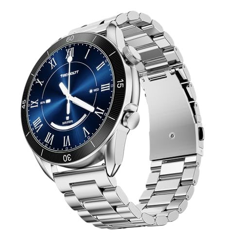 Fire-Boltt Legacy Luxury Round Smart Watch 1.43″ Super AMOLED,Bluetooth Calling,Wireless Charging,Voice Assistant,SpO₂ & Heart Rate Monitor,110+ Sports Modes,Metal Smart Watch for Men & Women - Silver - Image 1