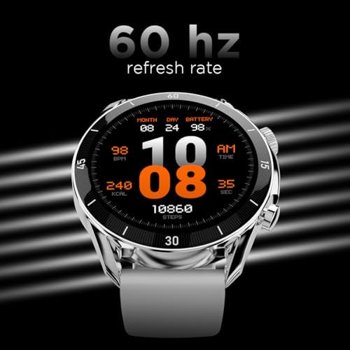 Fire-Boltt Legacy Luxury Round Smart Watch 1.43″ Super AMOLED,Bluetooth Calling,Wireless Charging,Voice Assistant,SpO₂ & Heart Rate Monitor,110+ Sports Modes,Metal Smart Watch for Men & Women - Silver - Image 5