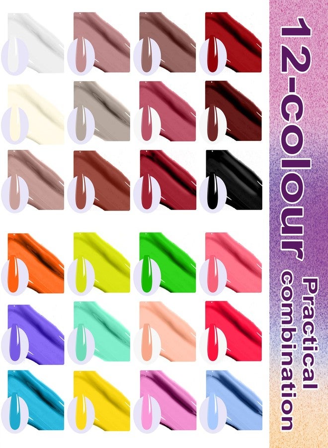 U-Shinein 24 Colors Gradient Nail Gel Palette Set, Hema ＆ TPO Free Bright Nude Black Blue White Pink Ombre Gel Nail for Pigment Painting Pat Nails Gel Kit, Perfect with Salon Pro DIY Home Nail Art - Image 2