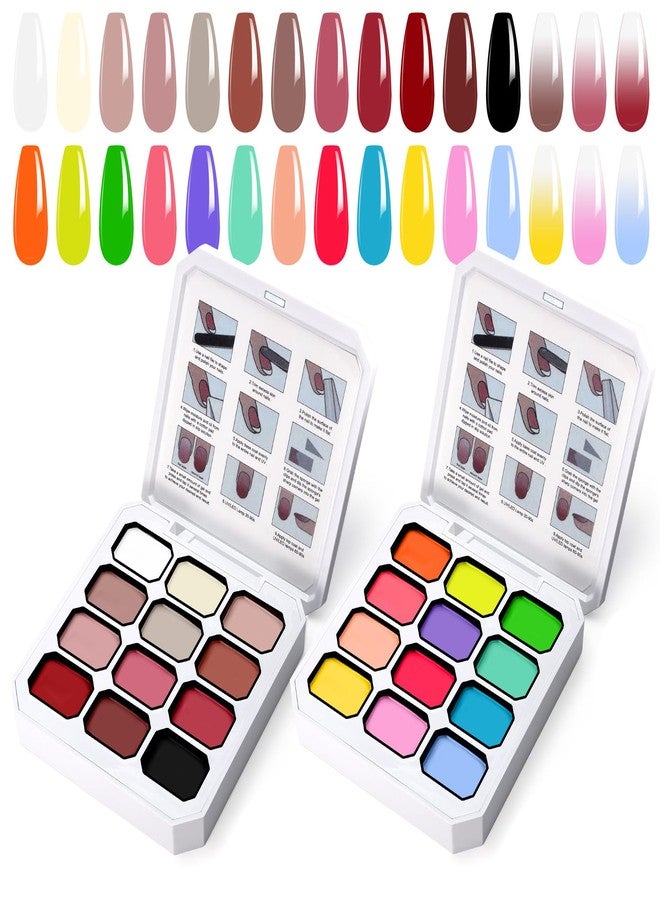 U-Shinein 24 Colors Gradient Nail Gel Palette Set, Hema ＆ TPO Free Bright Nude Black Blue White Pink Ombre Gel Nail for Pigment Painting Pat Nails Gel Kit, Perfect with Salon Pro DIY Home Nail Art - Image 1