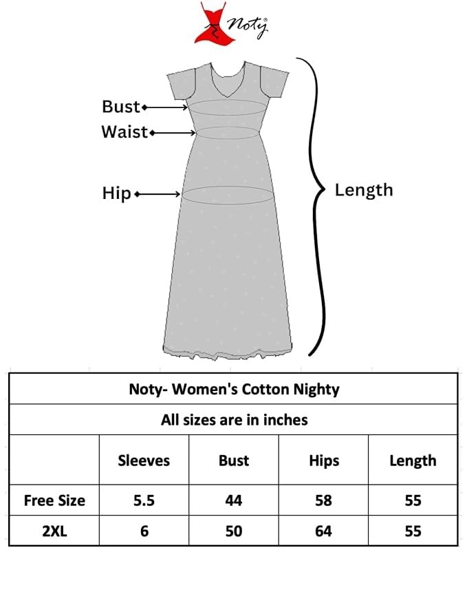 Noty Store Noty ® Girl's/Women's Cotton - Batik Print- Nighty/Nightwear/Maxi/Gown - Free Size (Olive Green, Free Size) - Image 3