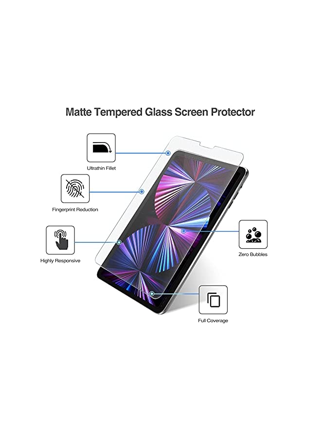Procases ProCase Matte Screen Protector for iPad Pro 11 Inch 2022 2021 2020 2018, Anti-Fingerprint Matte Tempered Glass Screen Film Guard Screen Protector for iPad Pro 11” 4th 3rd 2nd 1st Gen - Image 5