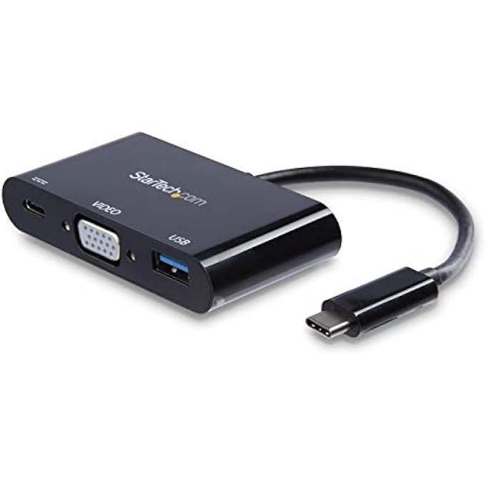 Startech.com .COM USB-C VGA MULTIPORT ADAPTER - USB-A PORT - WITH POWER DELIVERY (USB PD) - USB C ADAPTER CONVERTER - USB C DONGLE (CDP2VGAUACP) - Image 1