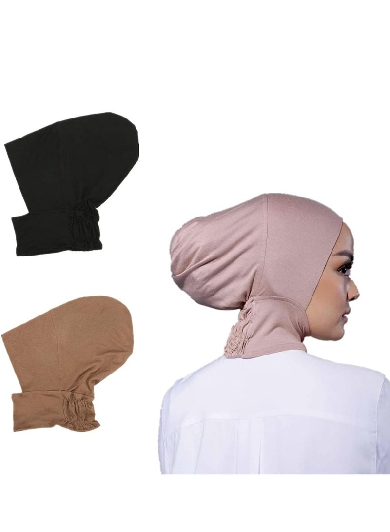 SYOSI Women Under Scarf 3PCS Chemo Headwear Turbans for Hijab Cap Islamic Muslim Underscarf Bonnet Head Wear Neck Cover - Image 1