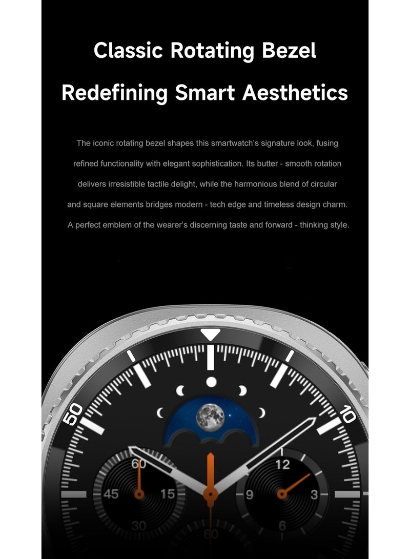For Galaxy Watch 8 Classic (2025) 46mm Bluetooth Smart Watch, Cushion Design, Rotating Bezel, Shortcut Buttons, Sleep Coach, Running Coach, Energy Score, Black - Image 2