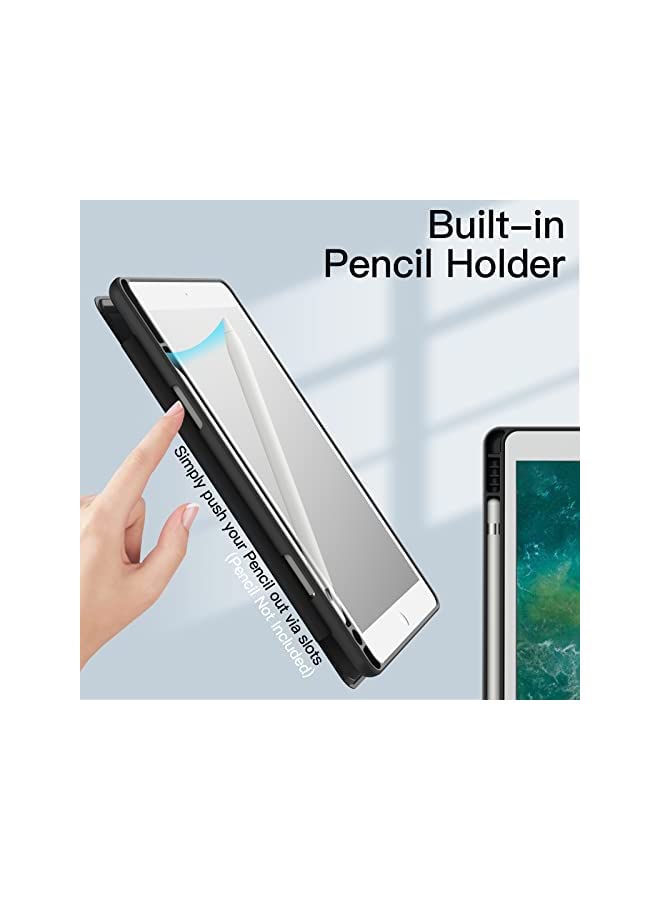 Jetech حافظة لجهاز iPad Air 3 (10.5 بوصة 2019، الجيل الثالث) وiPad Pro 10.5 بوصة مع حامل قلم، غطاء خلفي شفاف شفاف مع حامل رفيع مقاوم للصدمات (أسود) - Image 4