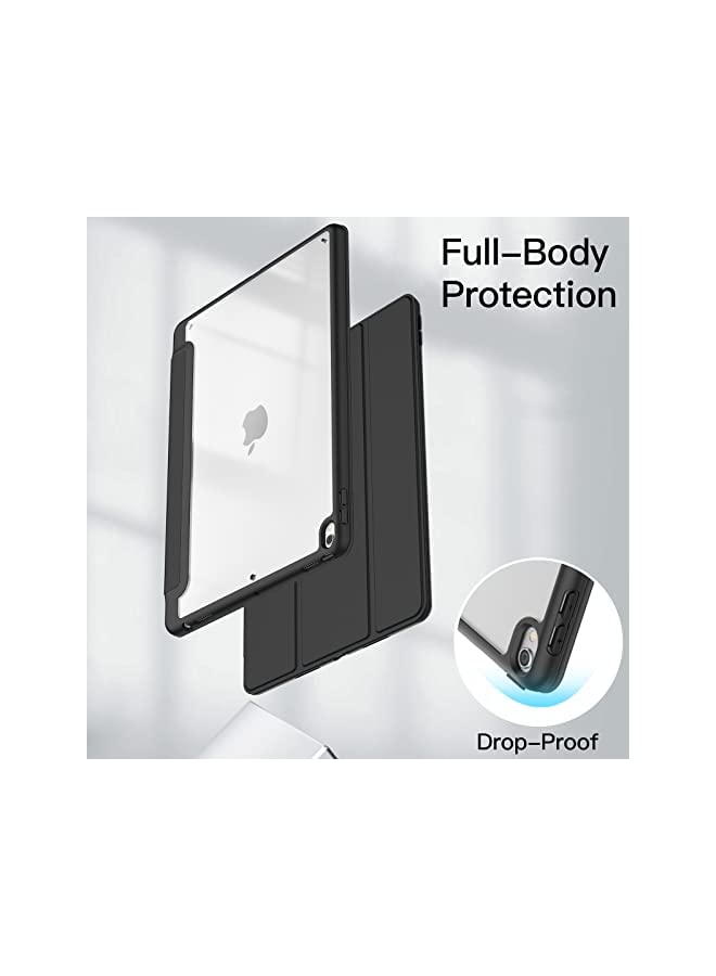 Jetech حافظة لجهاز iPad Air 3 (10.5 بوصة 2019، الجيل الثالث) وiPad Pro 10.5 بوصة مع حامل قلم، غطاء خلفي شفاف شفاف مع حامل رفيع مقاوم للصدمات (أسود) - Image 3